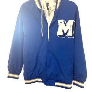 Varsity Simple Life Blue/white Letter M Sportswear School Jacket M UNISEX